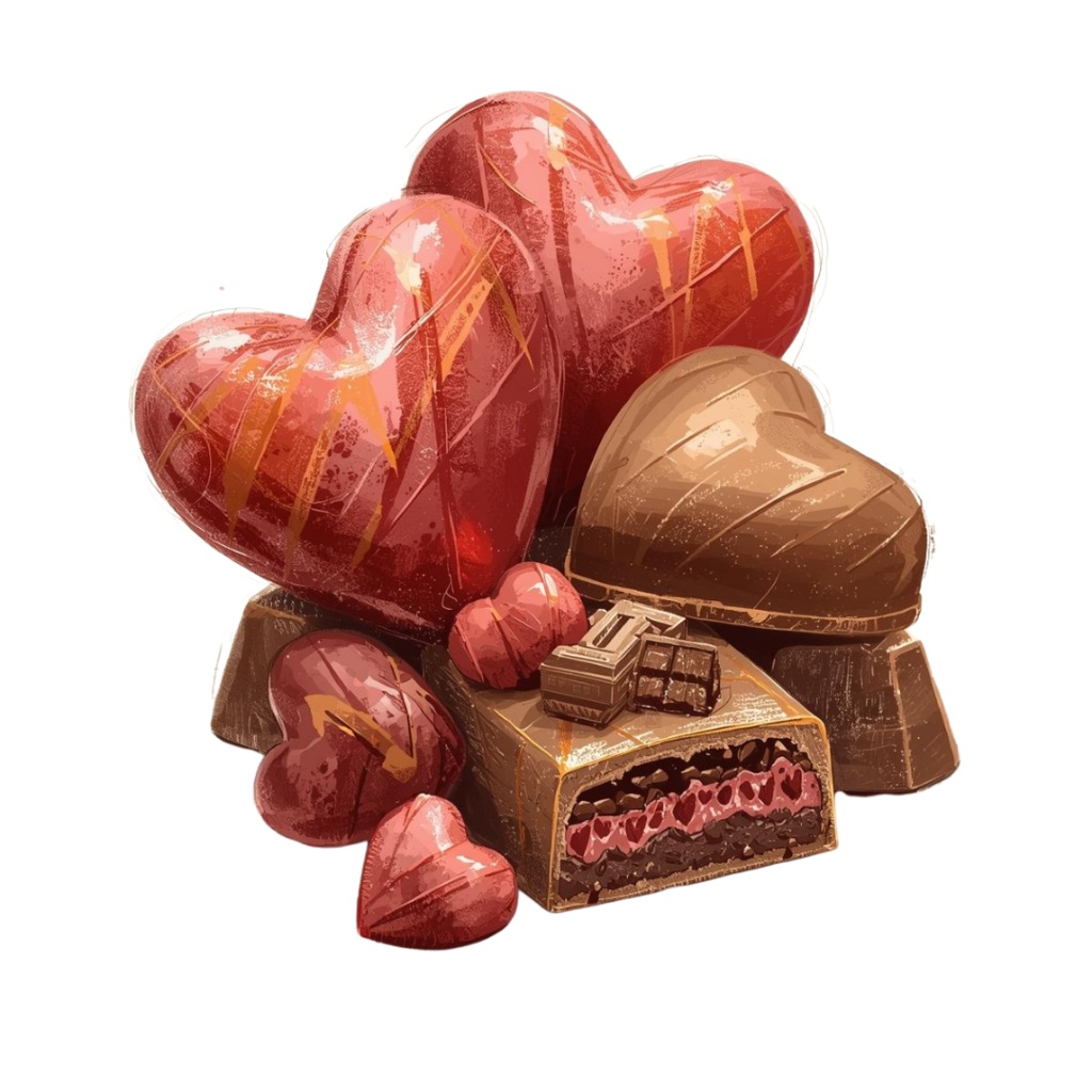 チョコ好きさんのためのチョコレートクリップアート素材セット3 PNG形式(背景透過)39種