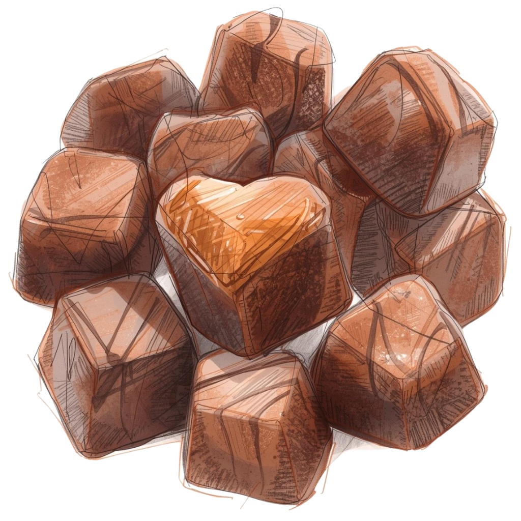 チョコ好きさんのためのチョコレートクリップアート素材セット3 PNG形式(背景透過)39種