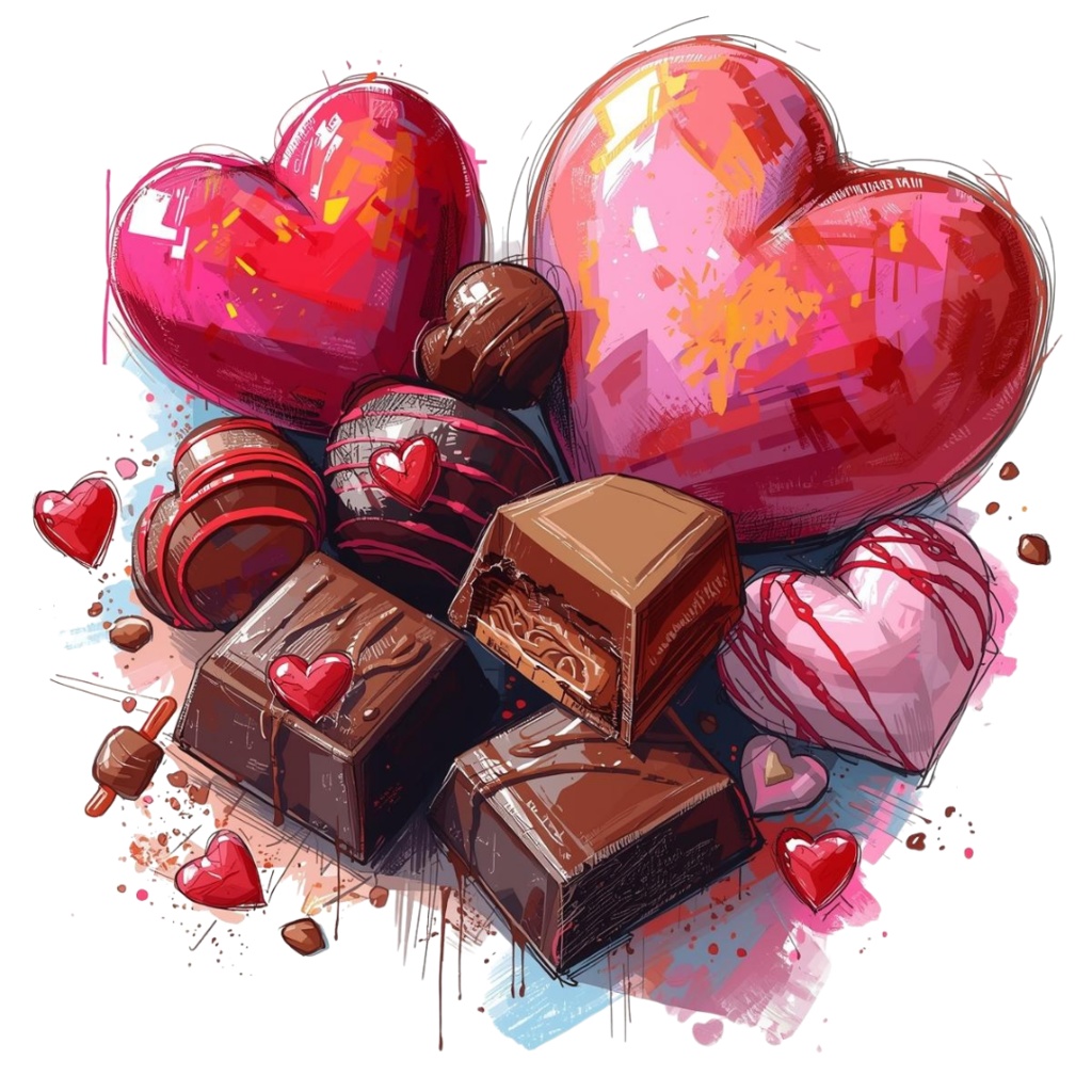 チョコ好きさんのためのチョコレートクリップアート素材セット3 PNG形式(背景透過)39種