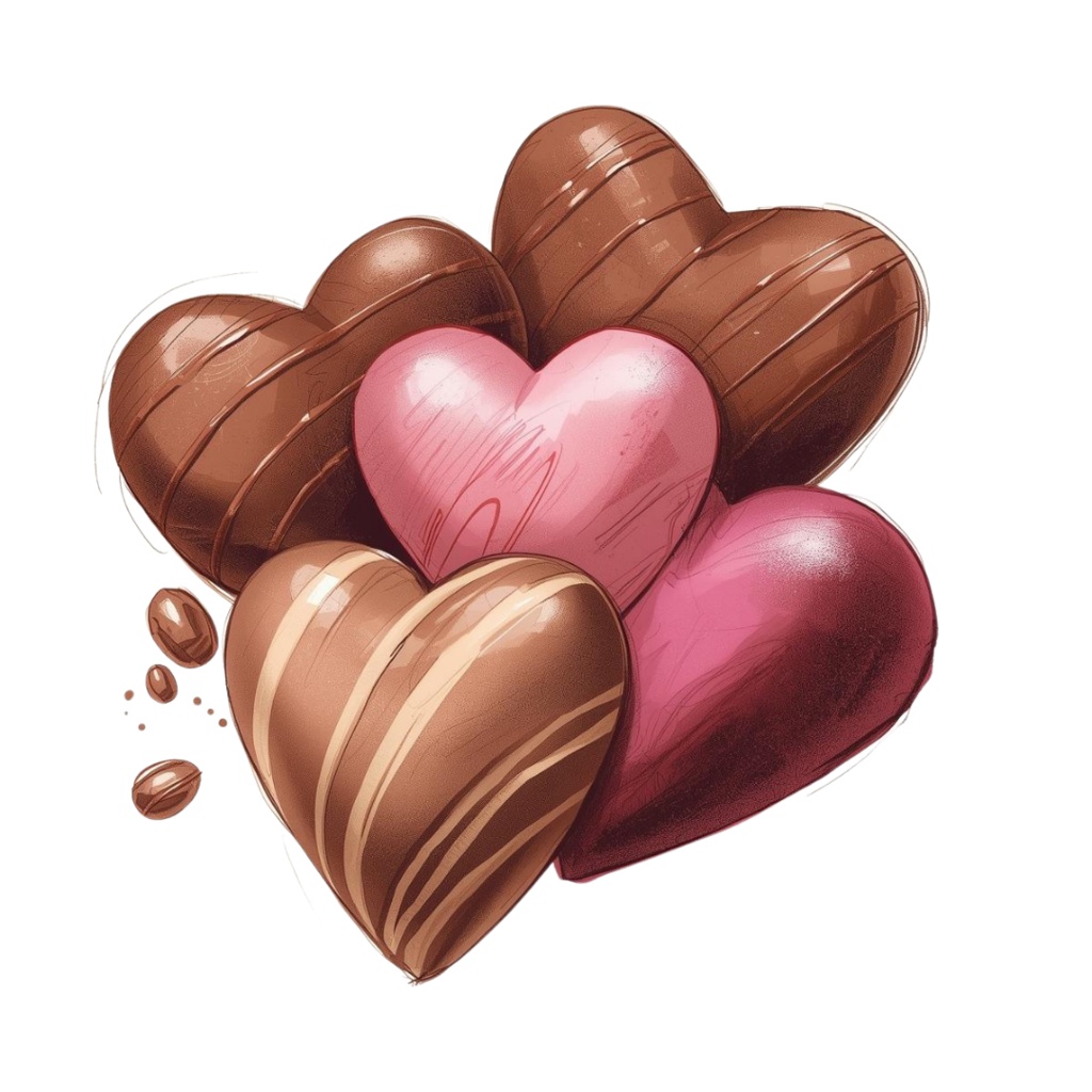 チョコ好きさんのためのチョコレートクリップアート素材セット3 PNG形式(背景透過)39種