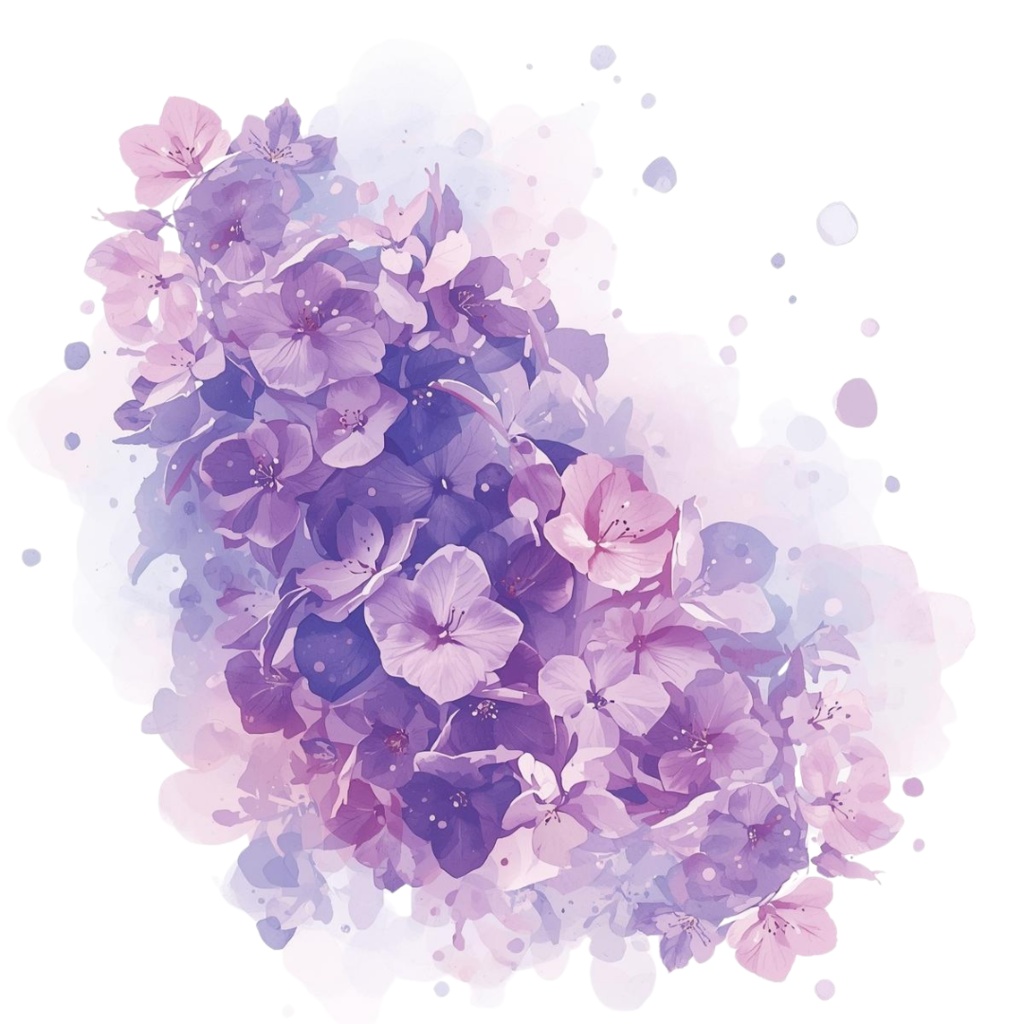 紫陽花・6月のイメージ クリップアートセット1 全41種 PING形式(背景透過)