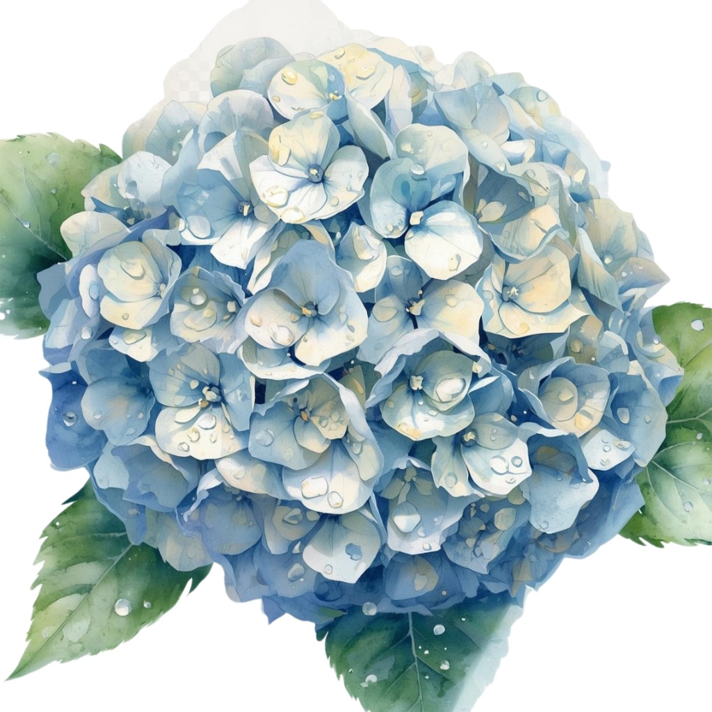 紫陽花・6月のイメージ クリップアートセット2 全45種 PING形式(背景透過)