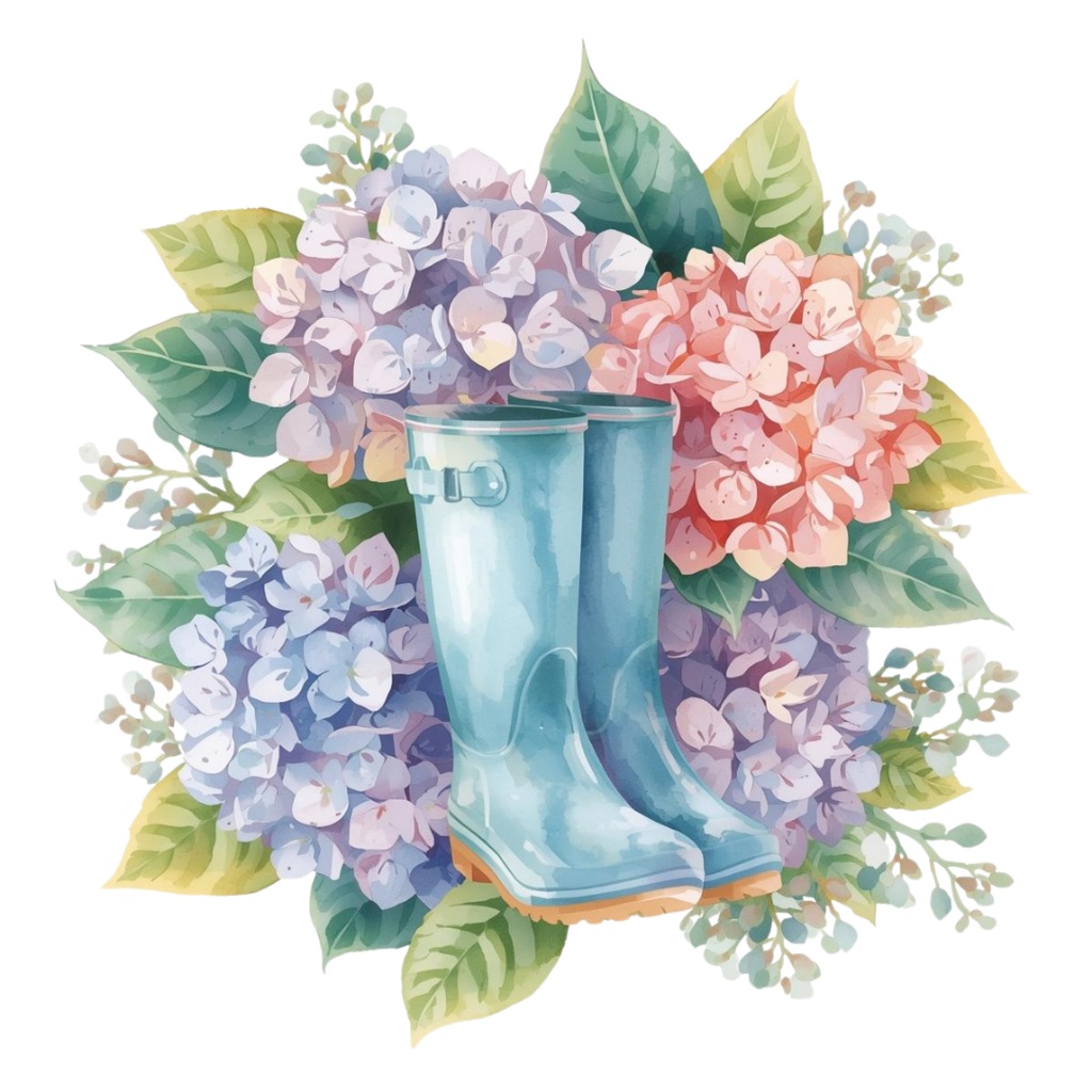 紫陽花・6月のイメージ クリップアートセット2 全45種 PING形式(背景透過)