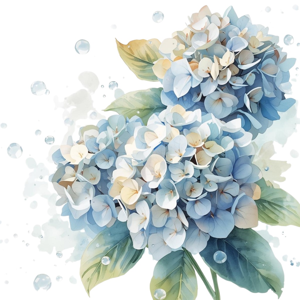 紫陽花・6月のイメージ クリップアートセット2 全45種 PING形式(背景透過)