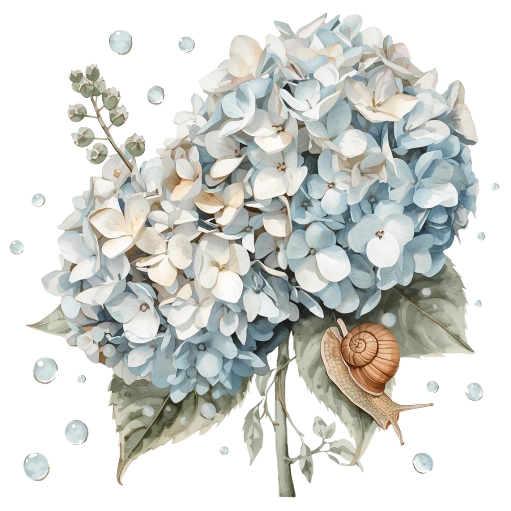 紫陽花・6月のイメージ クリップアートセット3 全46種 PING形式(背景透過)