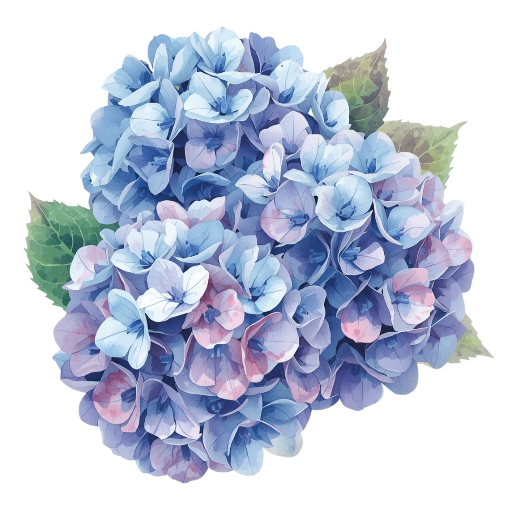 紫陽花・6月のイメージ クリップアートセット3 全46種 PING形式(背景透過)