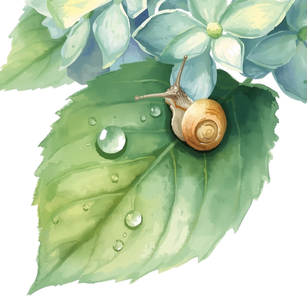 紫陽花・6月のイメージ クリップアートセット3 全46種 PING形式(背景透過)