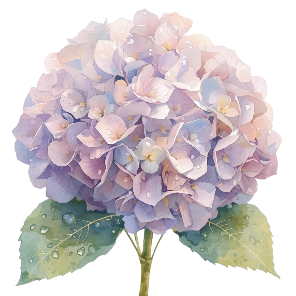 紫陽花・6月のイメージ クリップアートセット3 全46種 PING形式(背景透過)