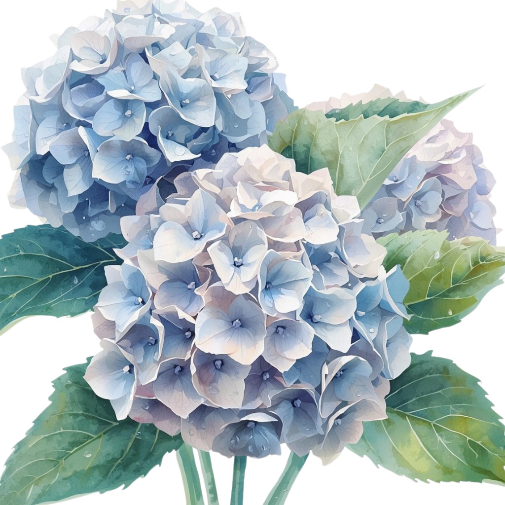 紫陽花・6月のイメージ クリップアートセット3 全46種 PING形式(背景透過)