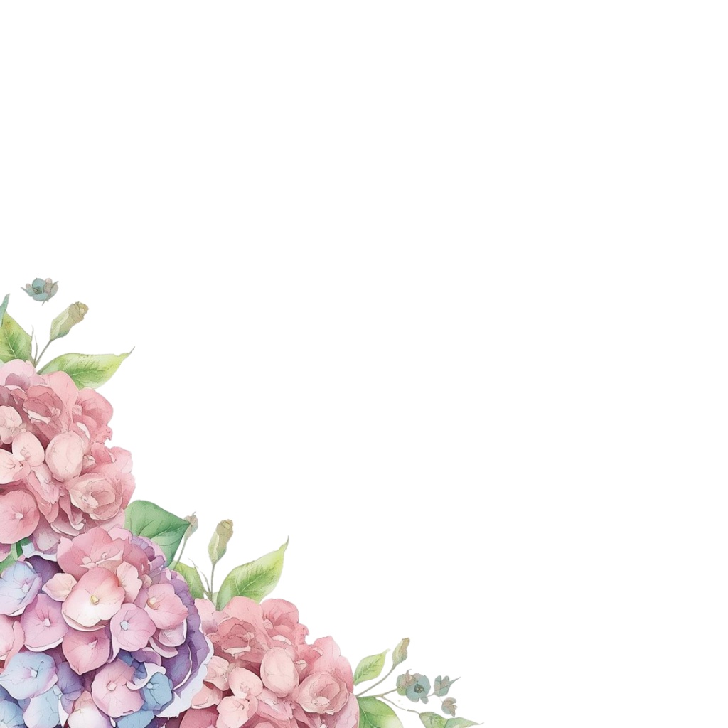 紫陽花・6月のイメージ クリップアートセット3 全46種 PING形式(背景透過)