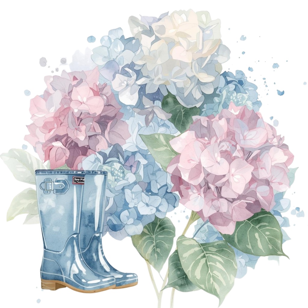 紫陽花・6月のイメージ クリップアートセット3 全46種 PING形式(背景透過)