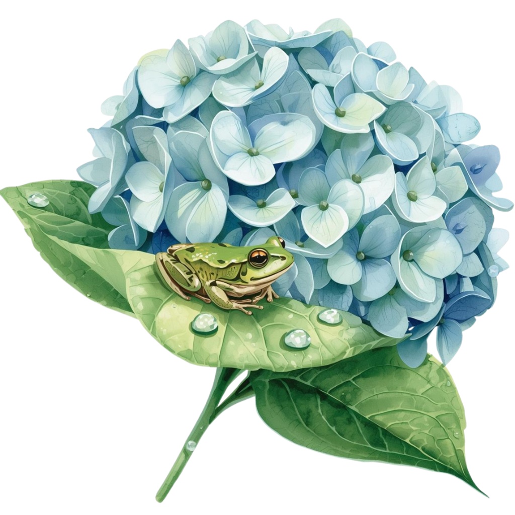 紫陽花・6月のイメージ クリップアートセット4 全45種 PING形式(背景透過)