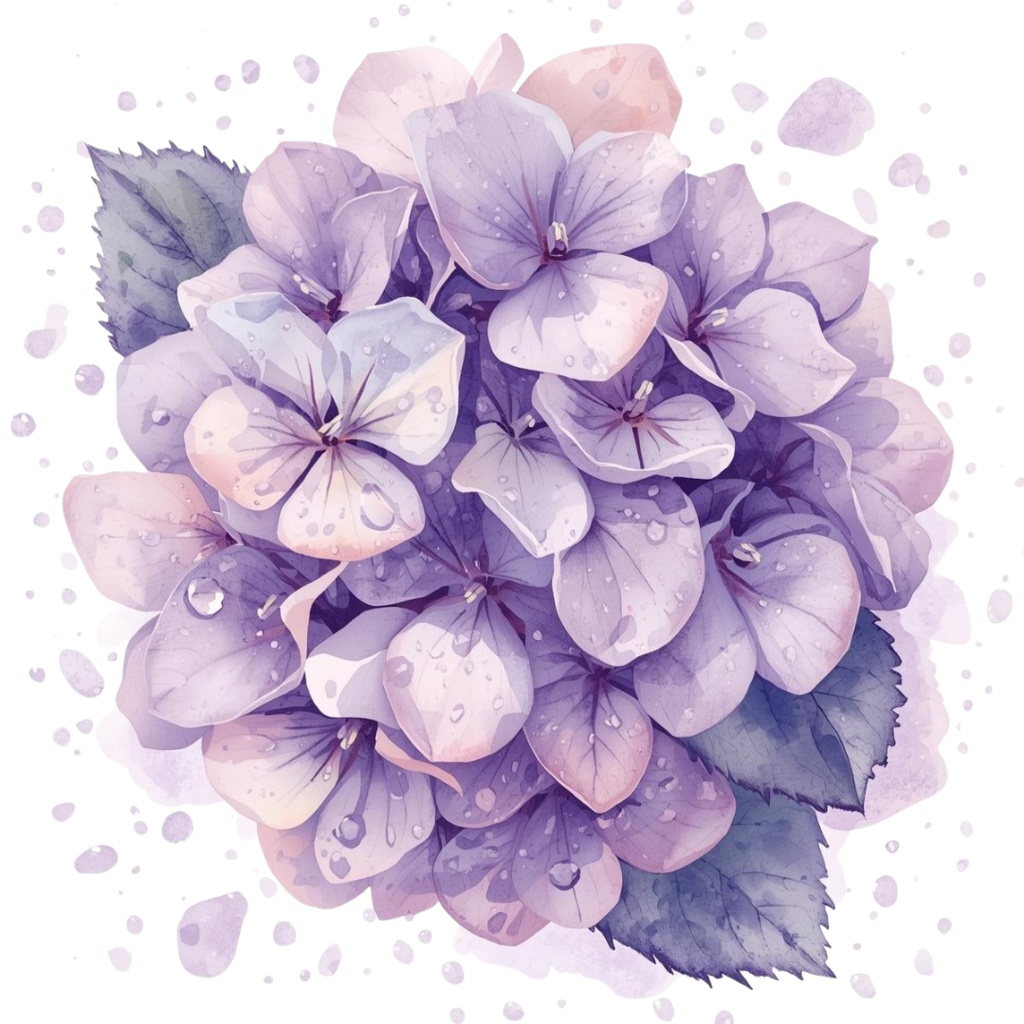 紫陽花・6月のイメージ クリップアートセット4 全45種 PING形式(背景透過)