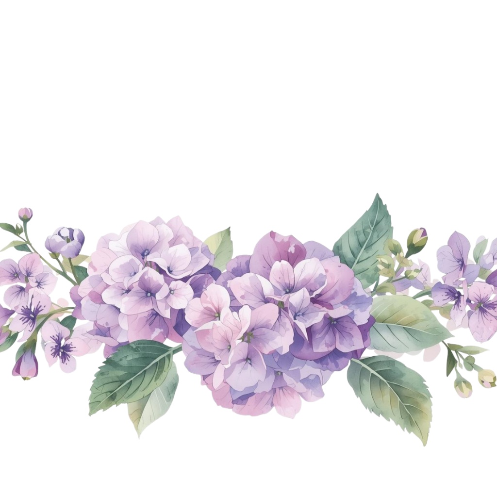 紫陽花・6月のイメージ クリップアートセット4 全45種 PING形式(背景透過)