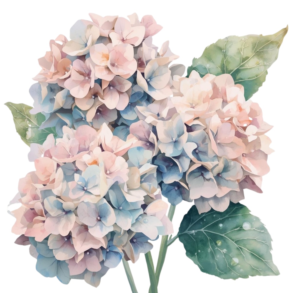 紫陽花・6月のイメージ クリップアートセット4 全45種 PING形式(背景透過)