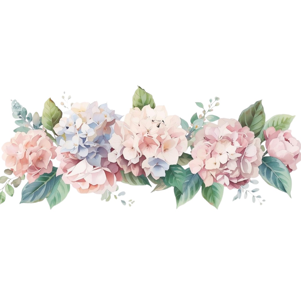 紫陽花・6月のイメージ クリップアートセット4 全45種 PING形式(背景透過)