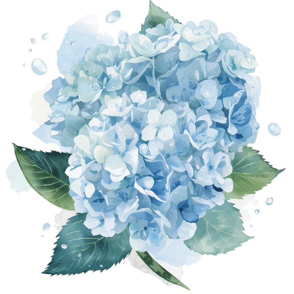 紫陽花・6月のイメージ クリップアートセット4 全45種 PING形式(背景透過)