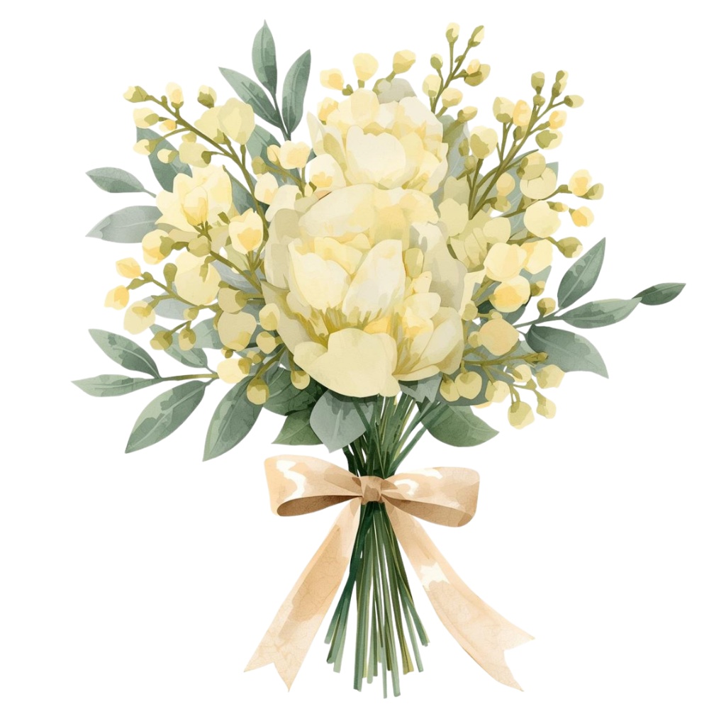 🌼 淡い水彩タッチのフラワーショップ クリップアートセット1 全41種 PNG形式(背景透過)🌼