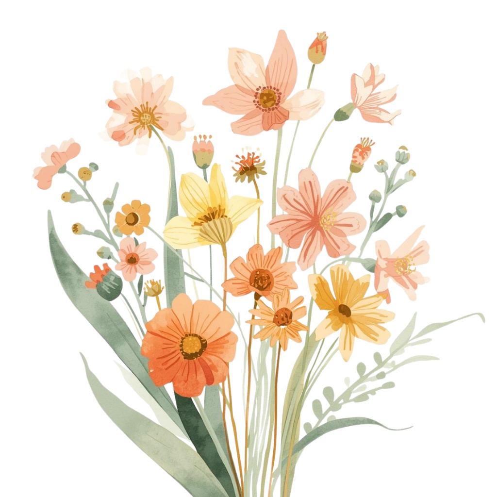 🌼 春の花 フラワーショップ クリップアートセット4 全47種 PNG形式(背景透過)🌼