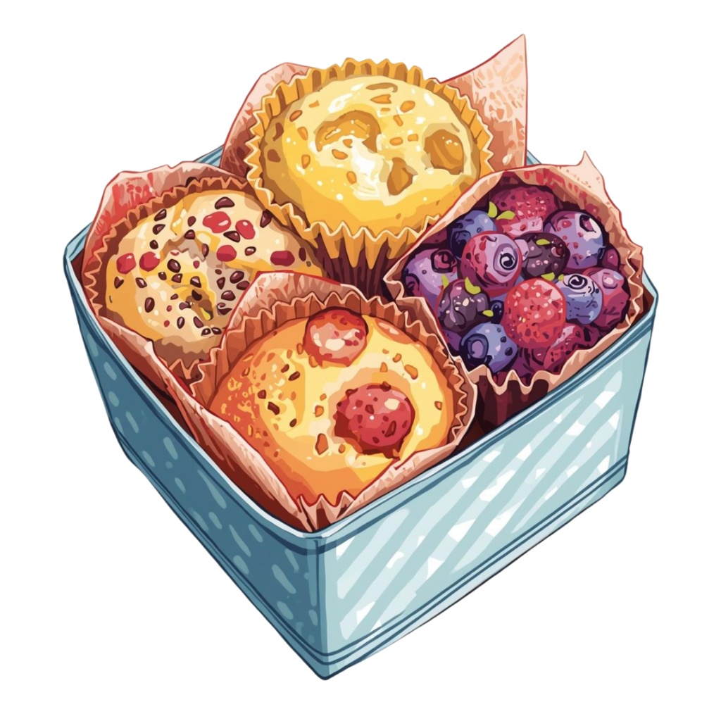 マフィンが大好きな人の YUMYUM Muffins and more 2 全44種 PNG素材(背景透過)