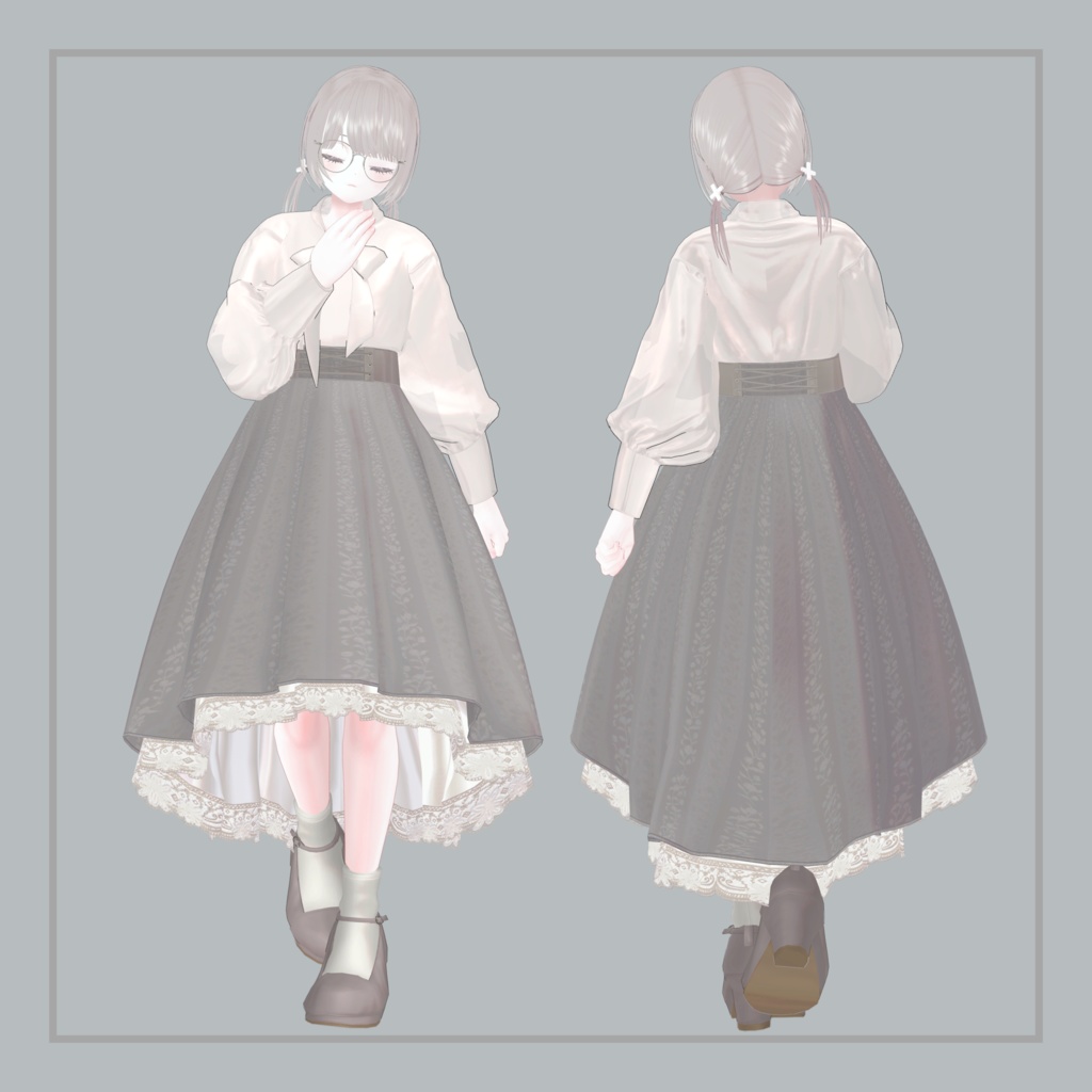 【4アバター対応】Library Girl's Dress
