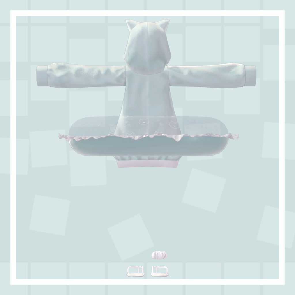 【3アバター対応衣装】SwimwearCat ear hoodie