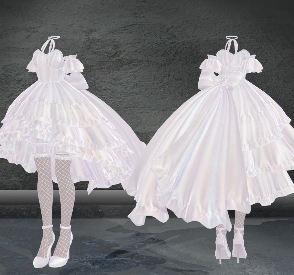 【複数アバター対応衣装】La Rose Noble Dress