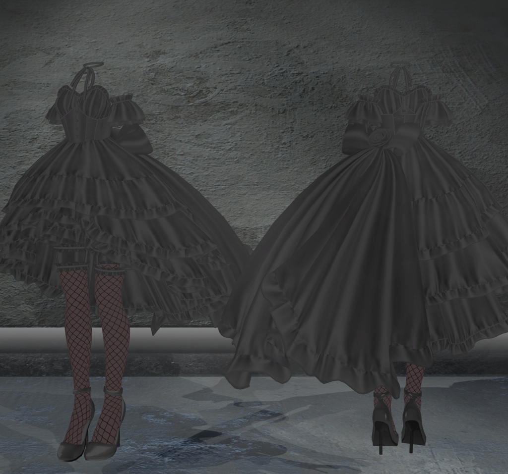 【複数アバター対応衣装】La Rose Noble Dress