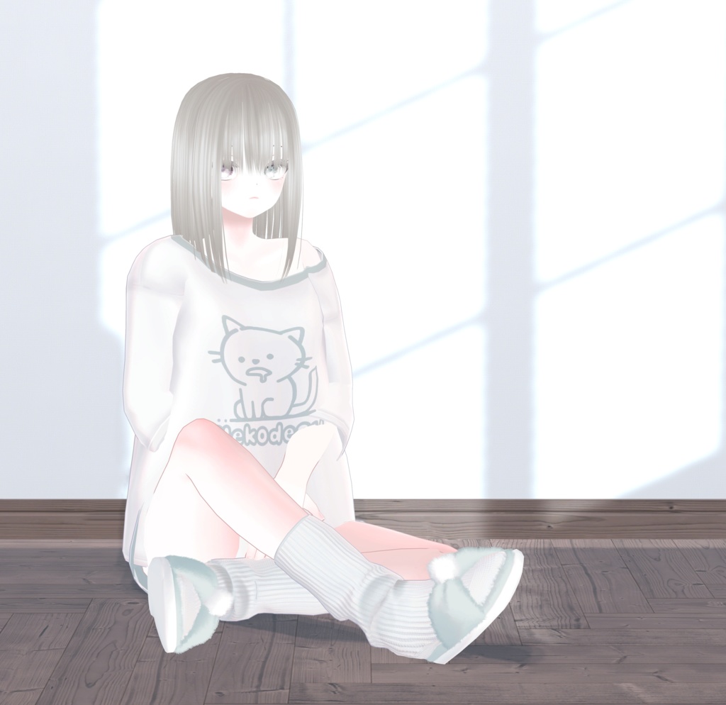 【3アバター対応髪型】シンプルセミロング