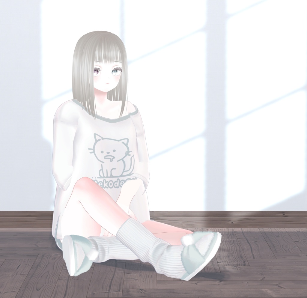 【3アバター対応髪型】シンプルセミロング