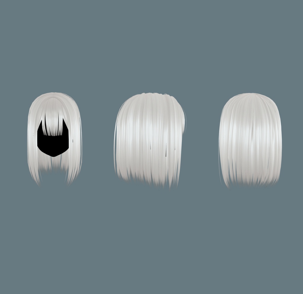 【3アバター対応髪型】シンプルセミロング