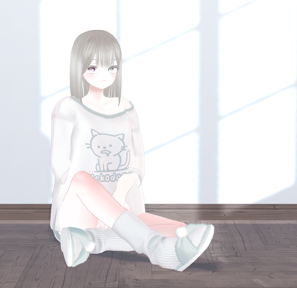 【3アバター対応髪型】シンプルセミロング