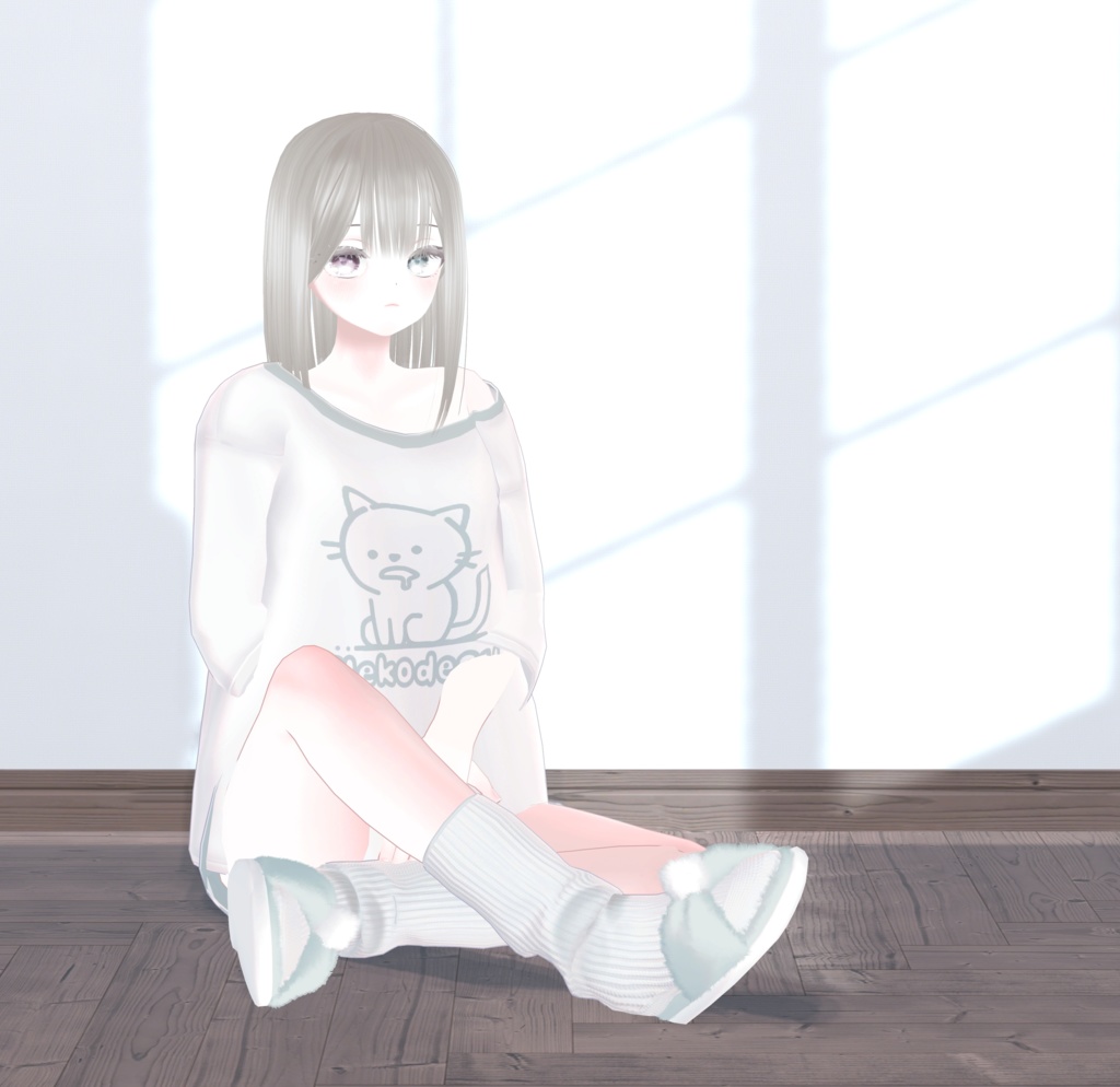 【3アバター対応髪型】シンプルセミロング