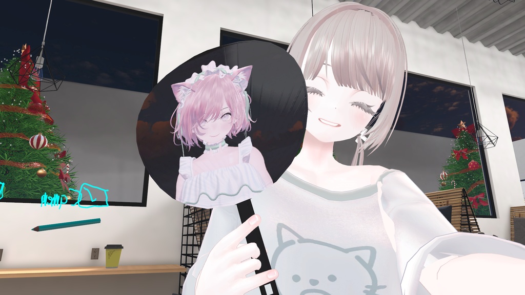 【無料】【VRC用ギミック】推しうちわ