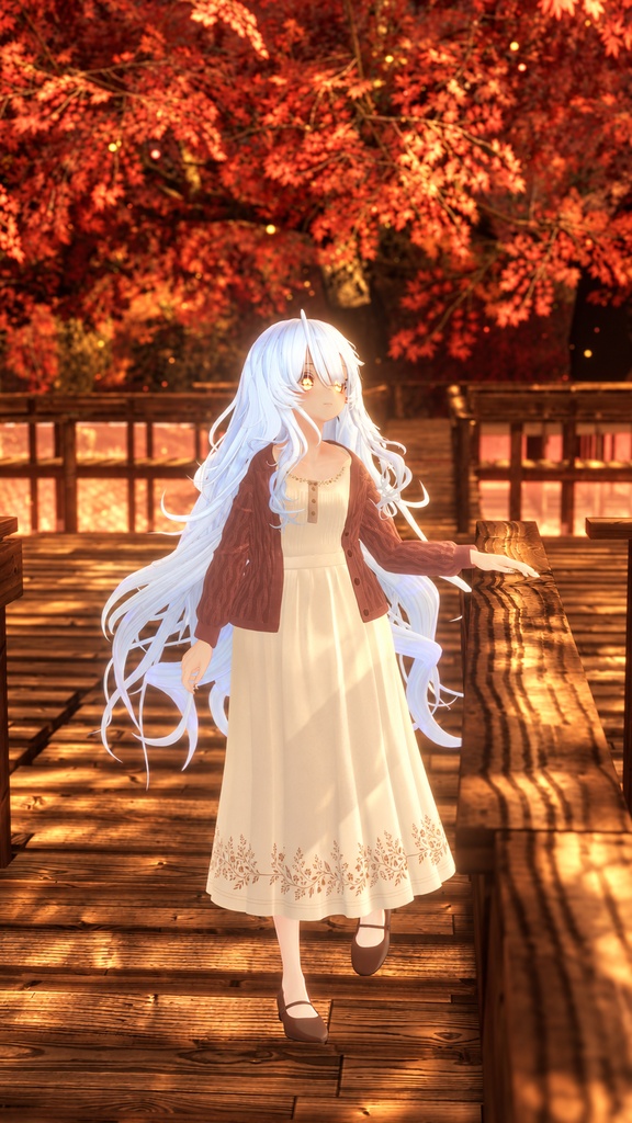複数アバター対応 VRChat想定3D衣装「こもれびの午後」 10月31日0時より販売開始 11月中販売セール実施