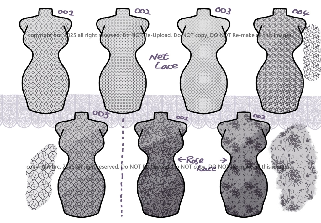 【Procreate】Gothic*レース&キラキラ|23点