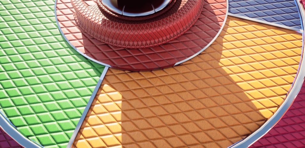 【シームレス軽量128~1K~4K】Quilted-leather Material(diamond)キルティングレザー マテリアル(ダイヤ)【SBSAR&スマートマテリアル付 パラメータ85種類】