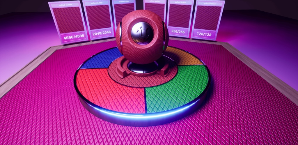 【シームレス軽量128~1K~4K】Quilted-leather Material(diamond)キルティングレザー マテリアル(ダイヤ)【SBSAR&スマートマテリアル付 パラメータ85種類】