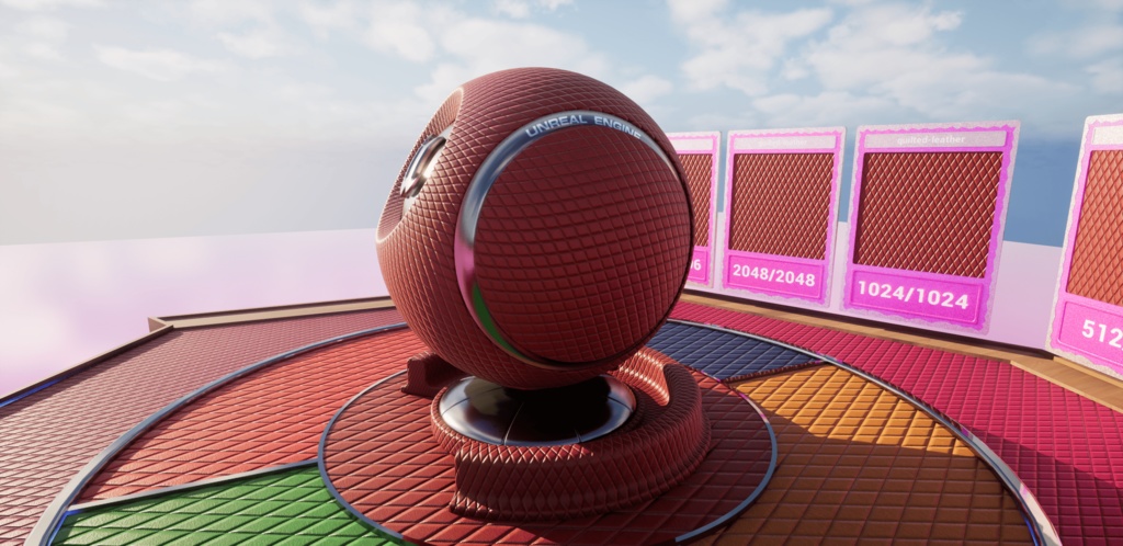 【シームレス軽量128~1K~4K】Quilted-leather Material(diamond)キルティングレザー マテリアル(ダイヤ)【SBSAR&スマートマテリアル付 パラメータ85種類】