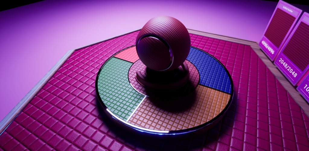 【シームレス軽量128~1K~4K】Quilted-leather Material(square)キルティングレザー マテリアル(スクウェア)【SBSAR&スマートマテリアル付 パラメータ85種類】