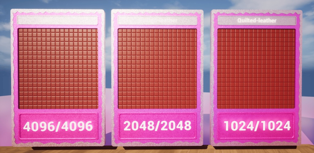 【シームレス軽量128~1K~4K】Quilted-leather Material(square)キルティングレザー マテリアル(スクウェア)【SBSAR&スマートマテリアル付 パラメータ85種類】