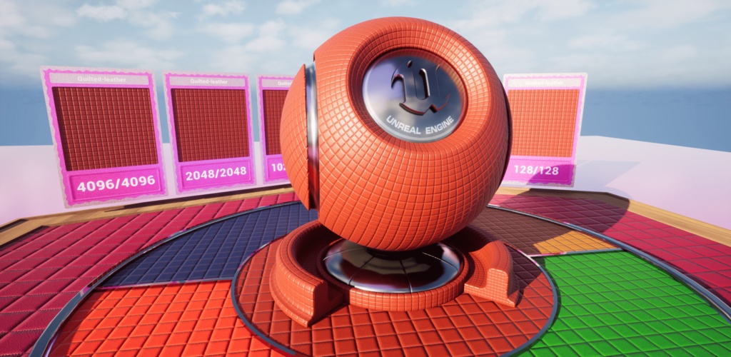 【シームレス軽量128~1K~4K】Quilted-leather Material(square)キルティングレザー マテリアル(スクウェア)【SBSAR&スマートマテリアル付 パラメータ85種類】