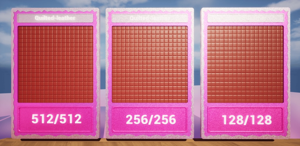 【シームレス軽量128~1K~4K】Quilted-leather Material(square)キルティングレザー マテリアル(スクウェア)【SBSAR&スマートマテリアル付 パラメータ85種類】