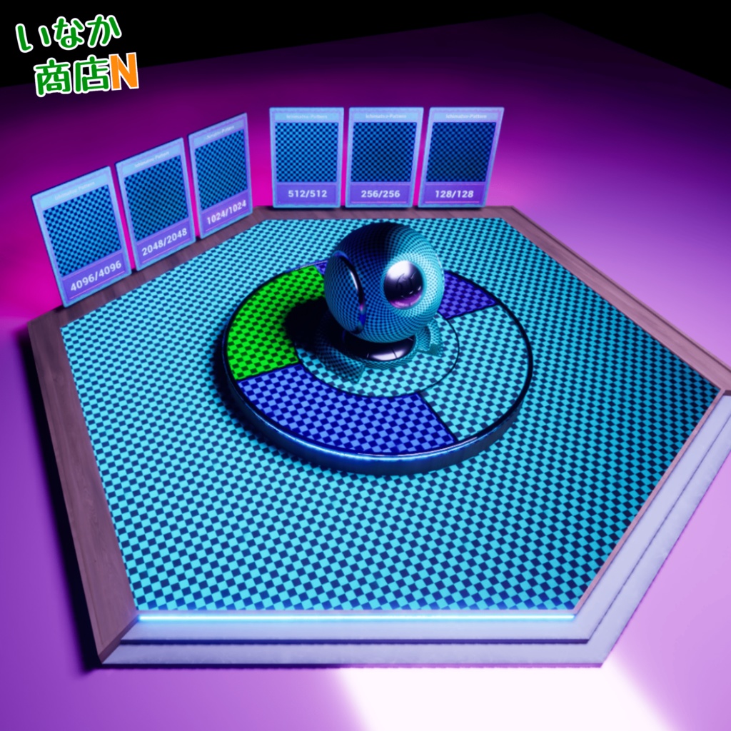 【シームレス軽量128~1K~4K】鬼滅の刃でおなじみ!Ichimatsu-Pattern_Material!市松模様【SBSAR&スマートマテリアル付 パラメーター 72種類】