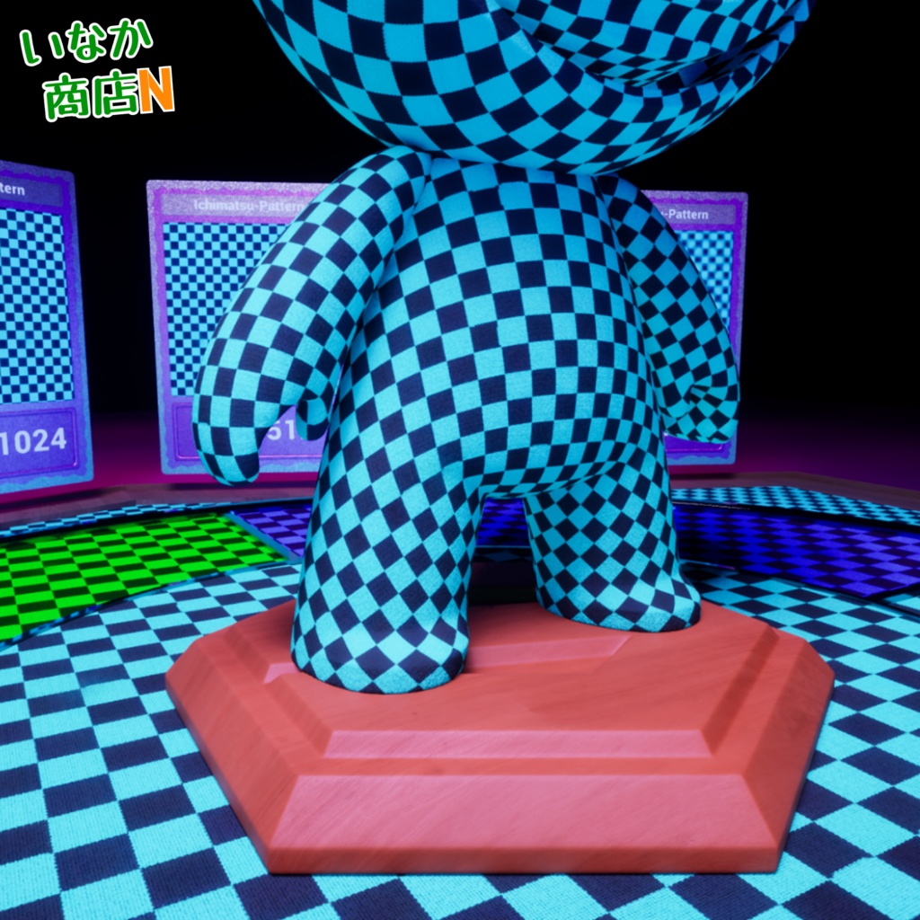 【シームレス軽量128~1K~4K】鬼滅の刃でおなじみ!Ichimatsu-Pattern_Material!市松模様【SBSAR&スマートマテリアル付 パラメーター 72種類】