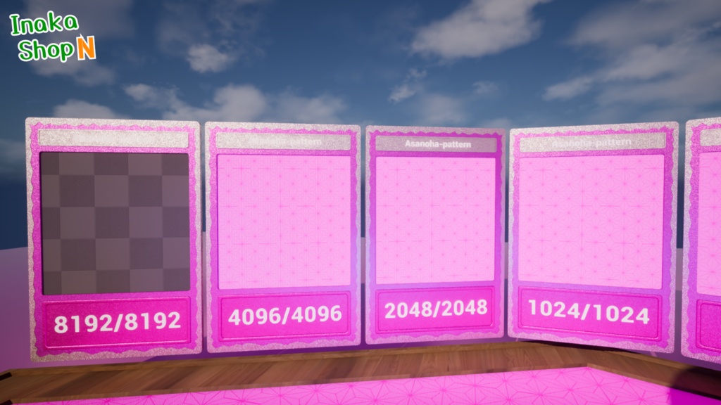 【シームレス軽量128~1K~4K】鬼滅の刃『禰豆子』でおなじみ!Asanoha-pattern_Material!麻の葉 模様【SBSAR&スマートマテリアル付 パラメーター 80種類】