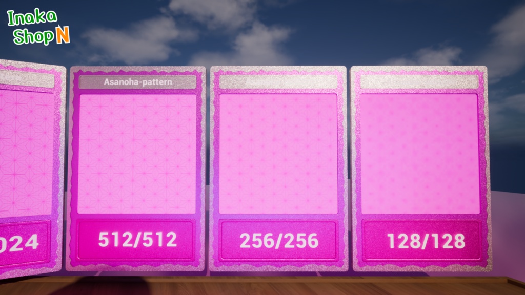 【シームレス軽量128~1K~4K】鬼滅の刃『禰豆子』でおなじみ!Asanoha-pattern_Material!麻の葉 模様【SBSAR&スマートマテリアル付 パラメーター 80種類】