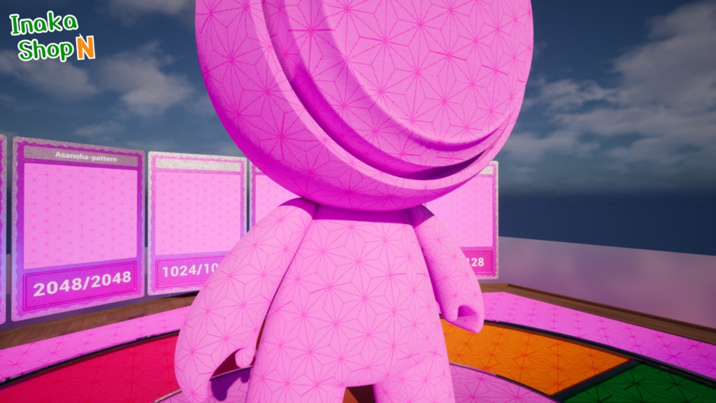 【シームレス軽量128~1K~4K】鬼滅の刃『禰豆子』でおなじみ!Asanoha-pattern_Material!麻の葉 模様【SBSAR&スマートマテリアル付 パラメーター 80種類】