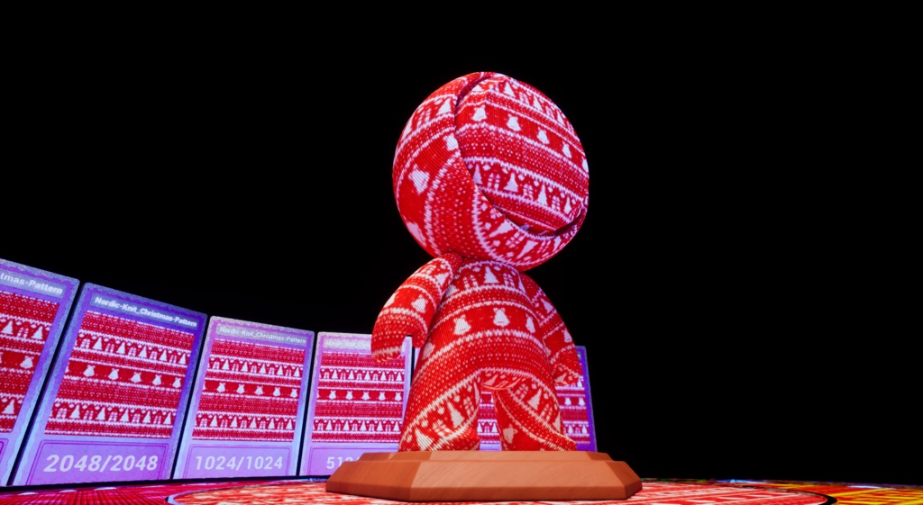 【シームレス軽量128~1K~4K】Nordic-Knit_Christmas-Pattern_Material!ノルディック ニット_クリスマス柄 ( 布 / fabric )【SBSAR&スマートマテリアル付 パラメーター 106種類】