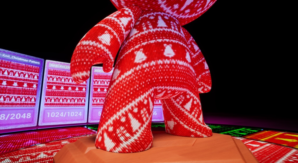 【シームレス軽量128~1K~4K】Nordic-Knit_Christmas-Pattern_Material!ノルディック ニット_クリスマス柄 ( 布 / fabric )【SBSAR&スマートマテリアル付 パラメーター 106種類】